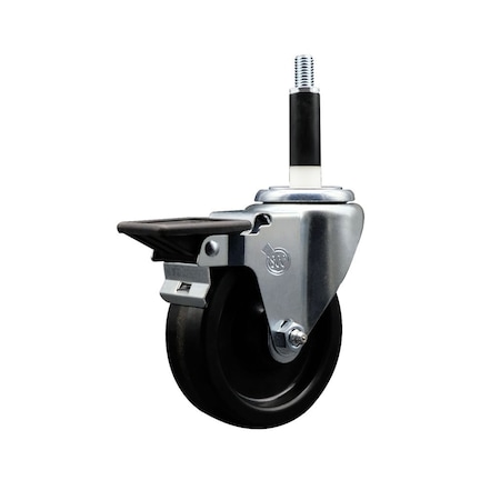 Service Caster 4'' Phenolic Swivel 7/8'' Expanding Stem Caster with Brake SCC-EX20S414-PHS-PLB-78